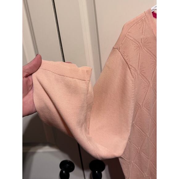 Talbots Pink Pointelle Button UP Cardigan Sweater Women's Plus Size 3X - Picture 3 of 8